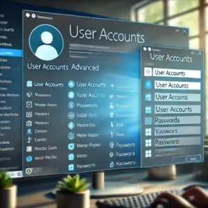 User Accounts window on Windows 10 with the Advanced tab open. 