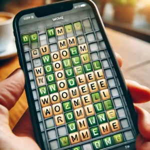 Wordle game grid on a smartphone screen